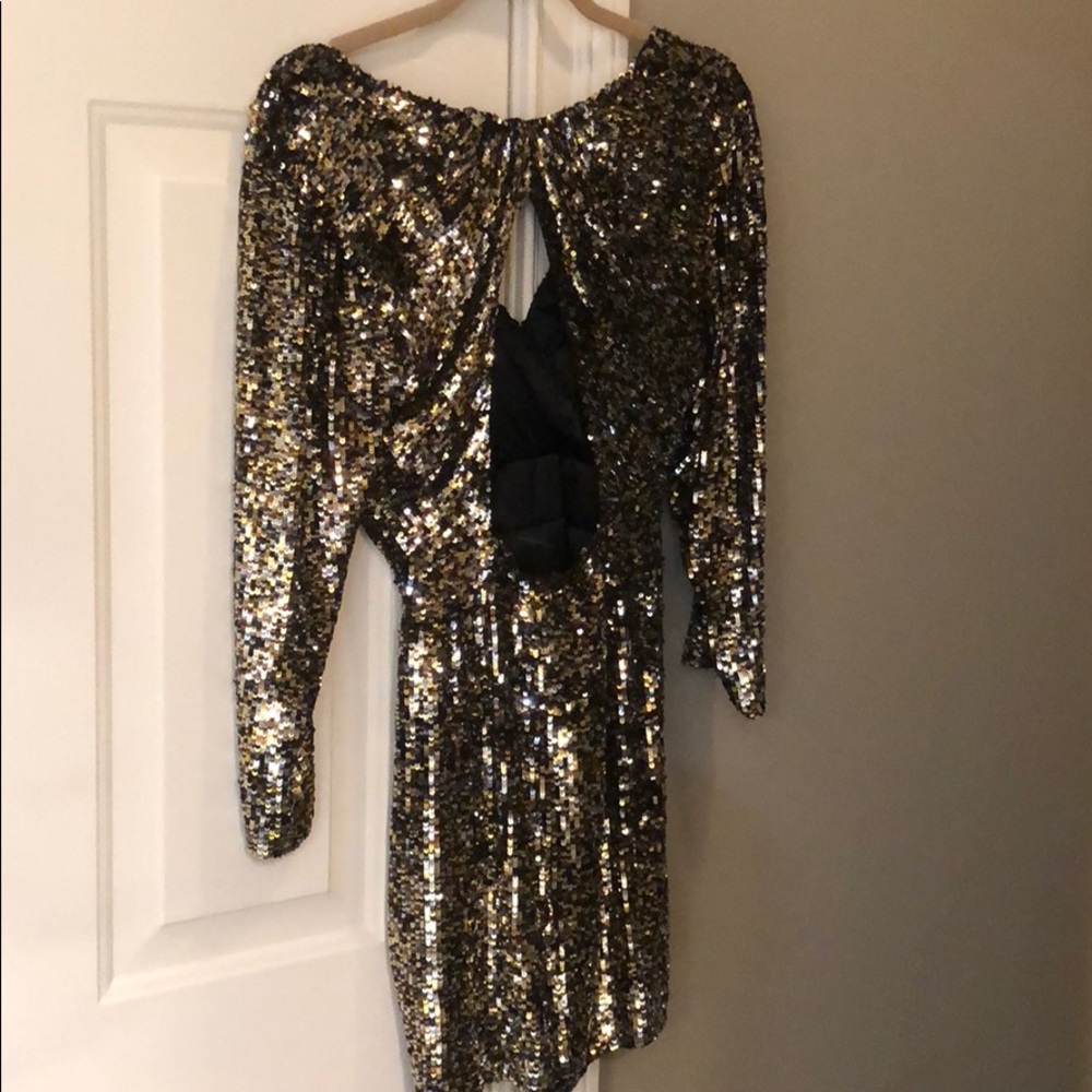 Parker Gold and Black Sequin Dress XS - Picture 2 of 8